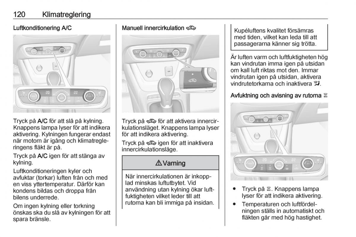 Opel Crossland X instruktionsbok / page 122