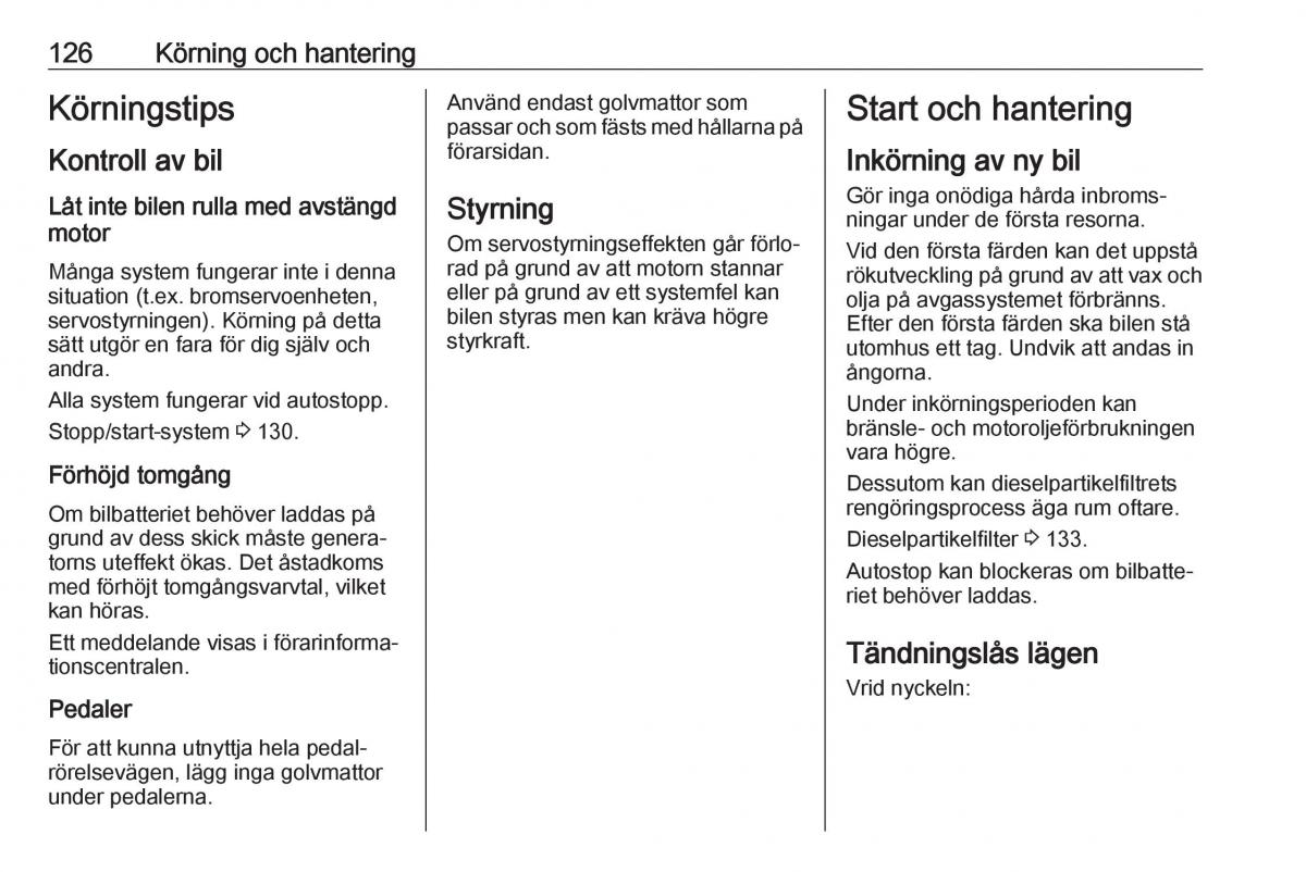 Opel Crossland X instruktionsbok / page 128