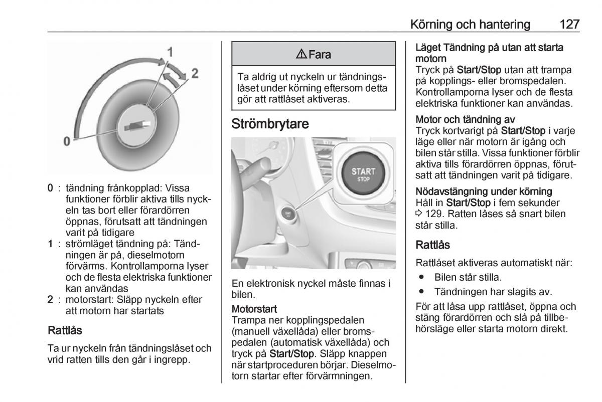 Opel Crossland X instruktionsbok / page 129