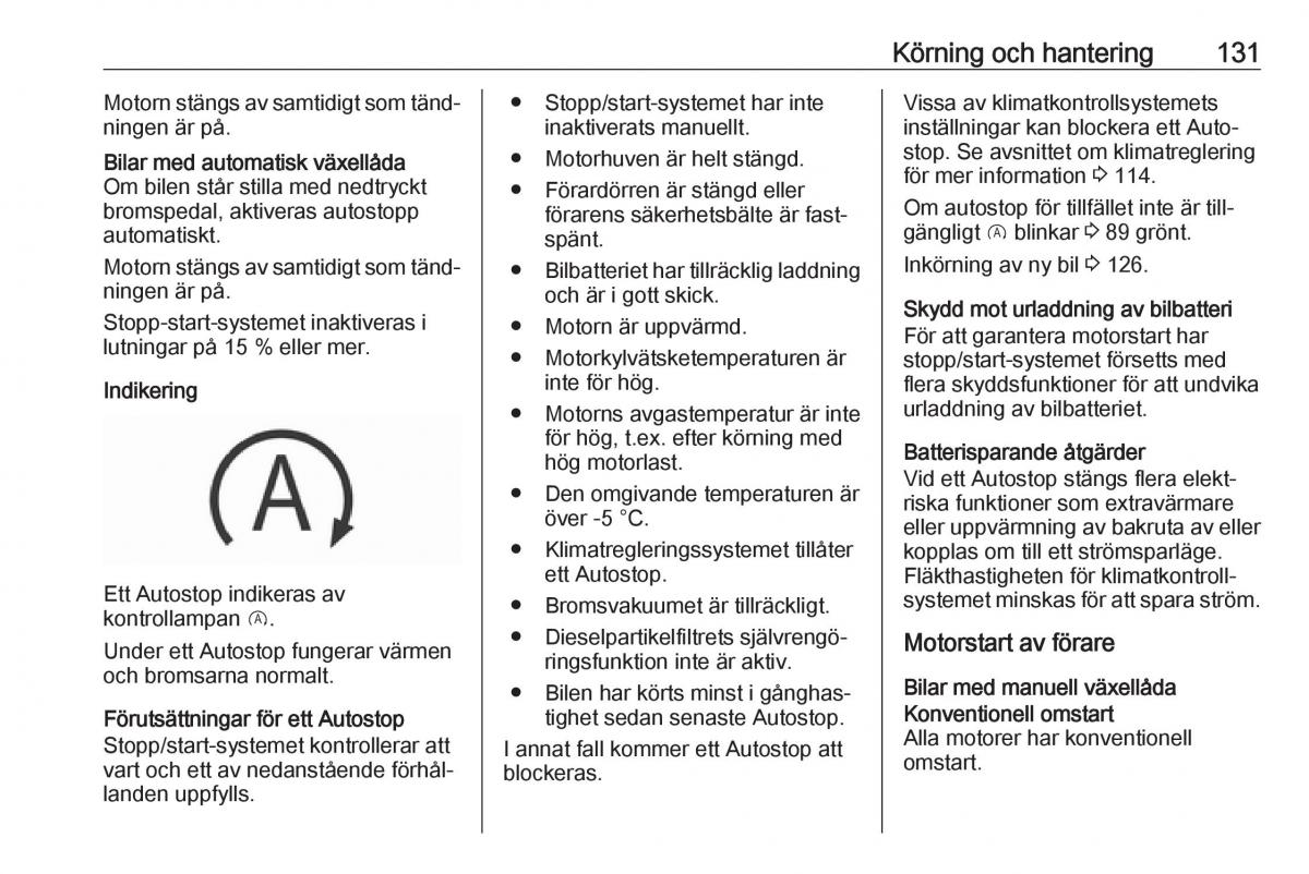 Opel Crossland X instruktionsbok / page 133