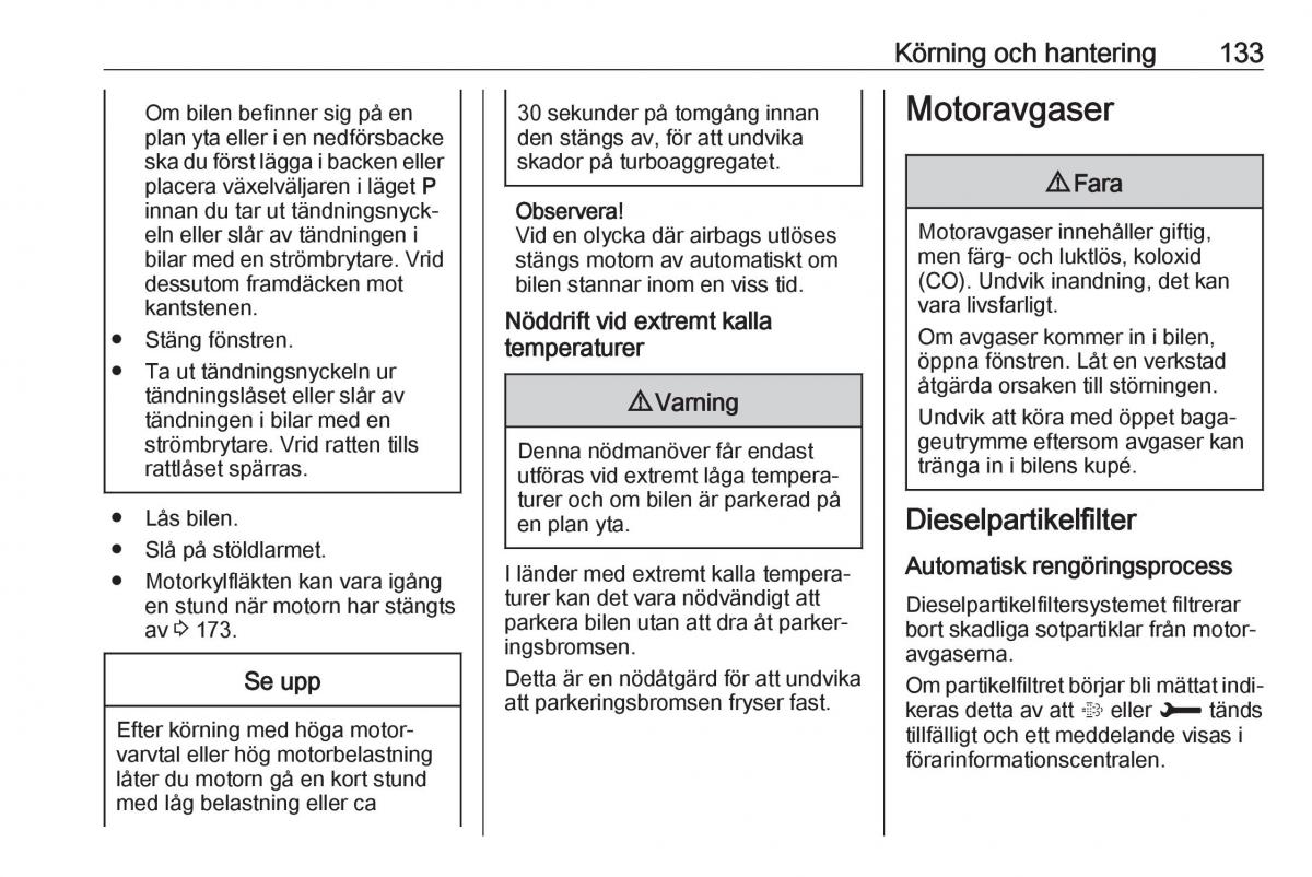 Opel Crossland X instruktionsbok / page 135