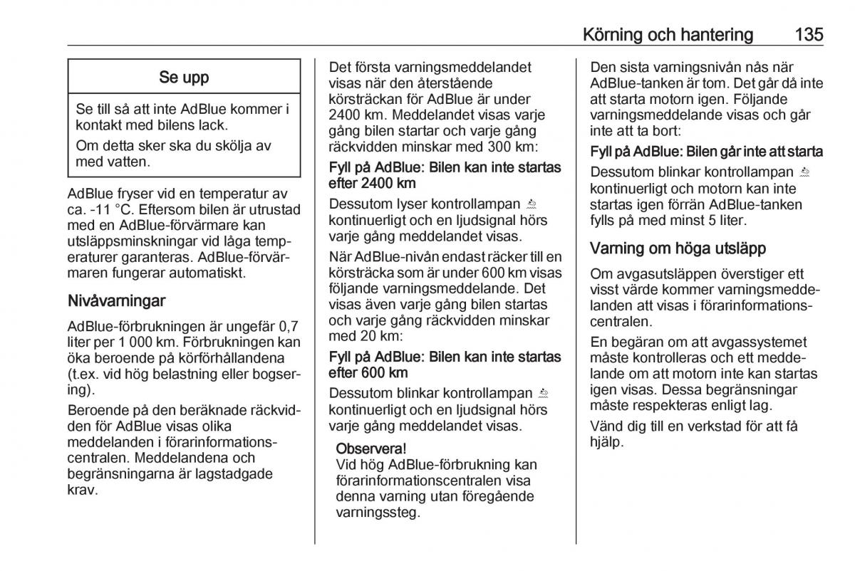 Opel Crossland X instruktionsbok / page 137