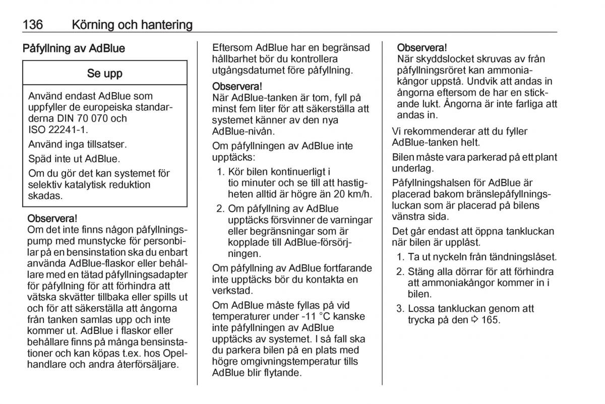 Opel Crossland X instruktionsbok / page 138