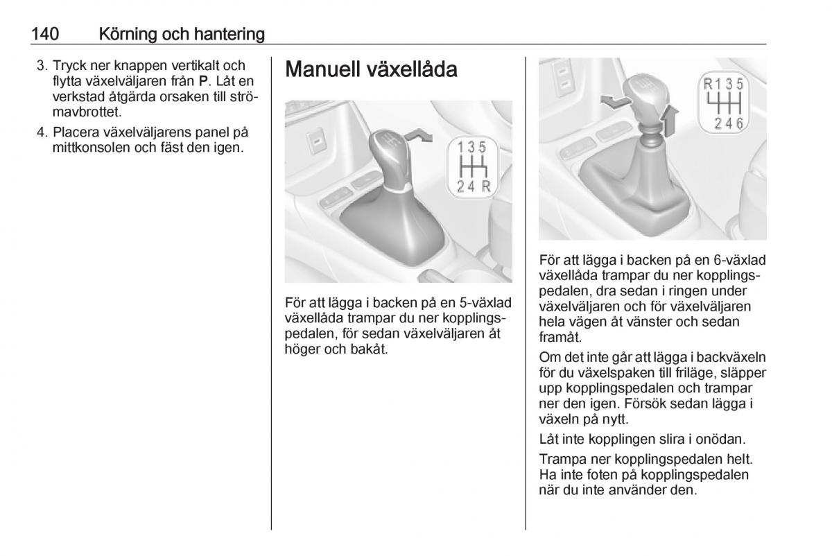 Opel Crossland X instruktionsbok / page 142