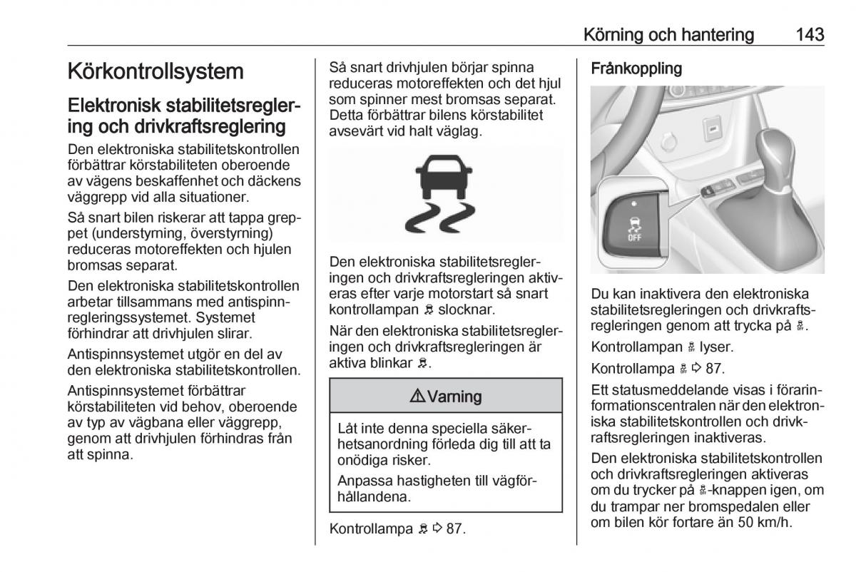 Opel Crossland X instruktionsbok / page 145