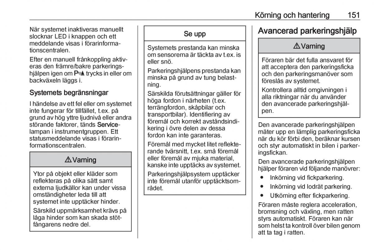 Opel Crossland X instruktionsbok / page 153