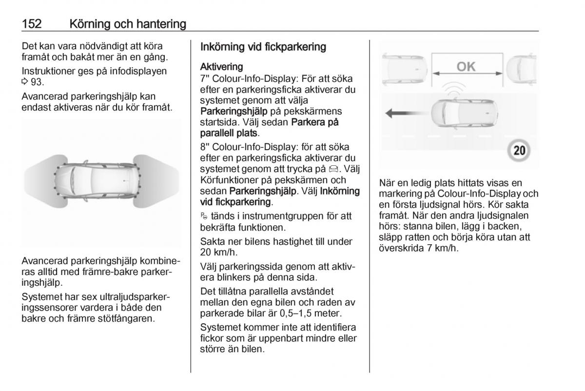 Opel Crossland X instruktionsbok / page 154