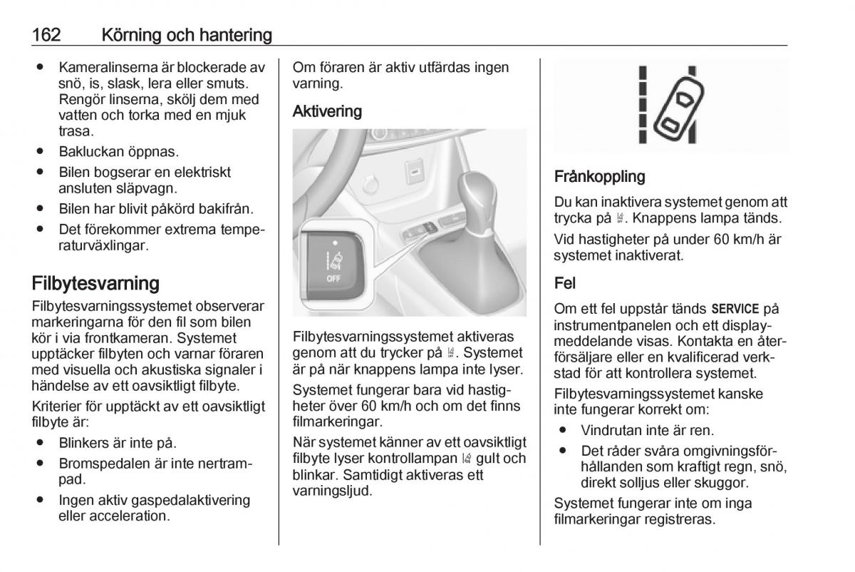 Opel Crossland X instruktionsbok / page 164