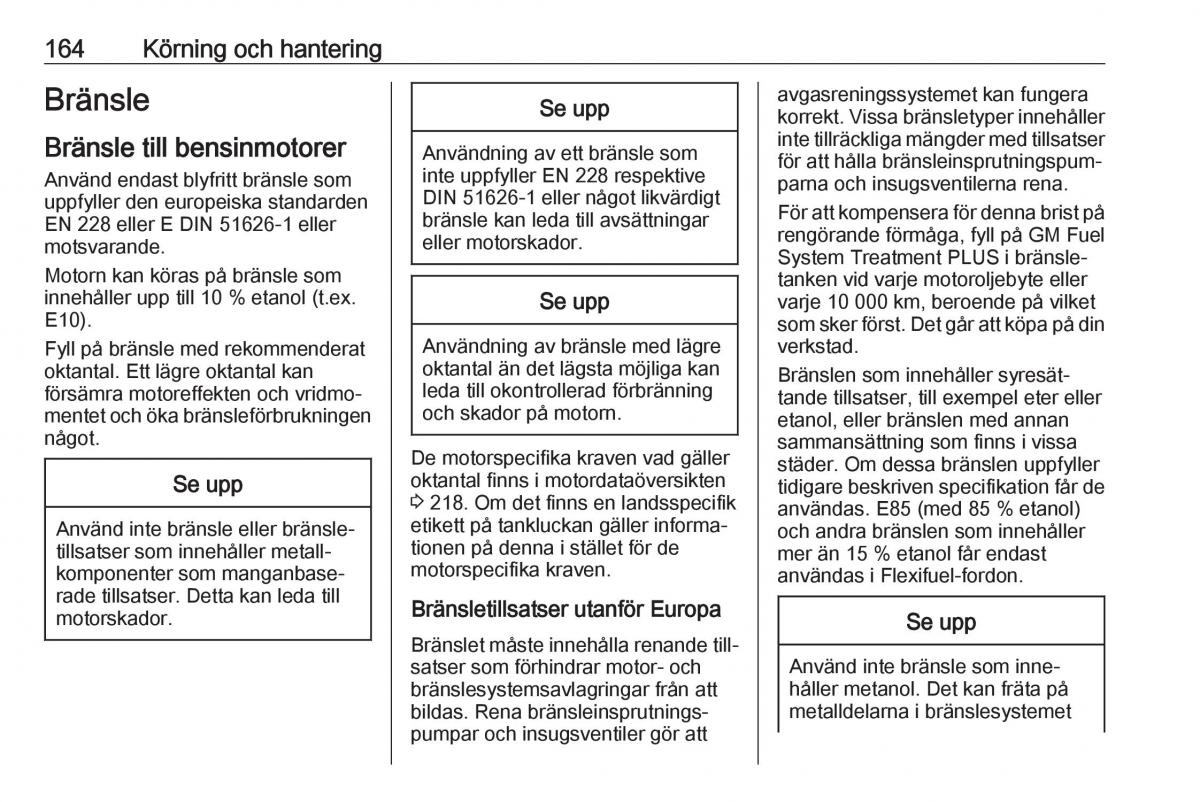 Opel Crossland X instruktionsbok / page 166