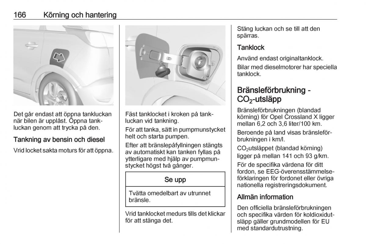 Opel Crossland X instruktionsbok / page 168