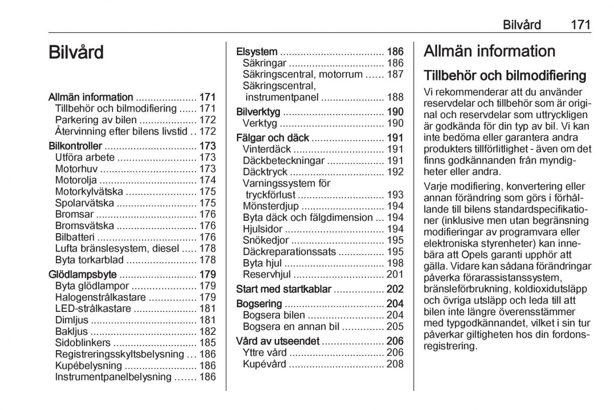 Opel Crossland X instruktionsbok / page 173