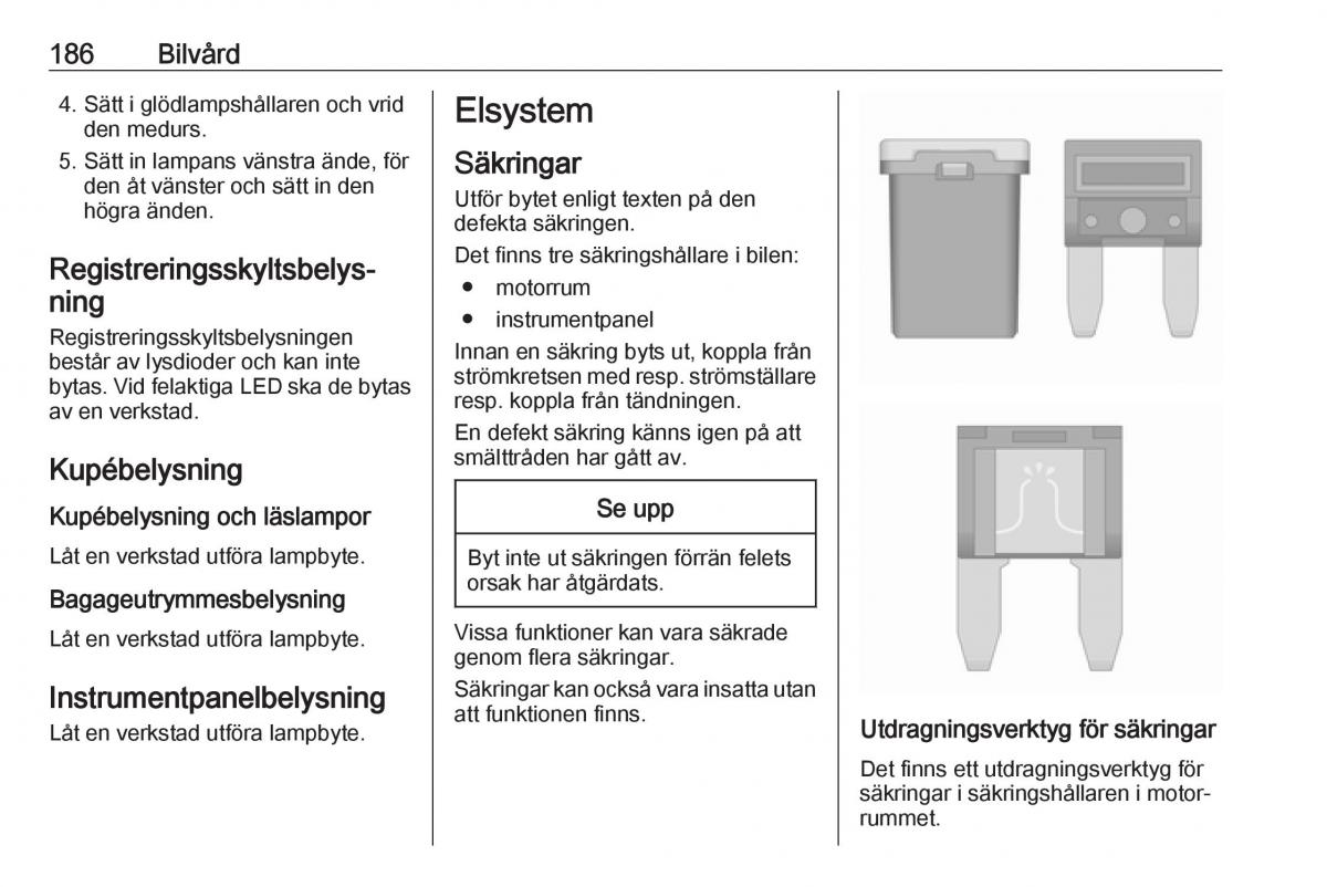 Opel Crossland X instruktionsbok / page 188