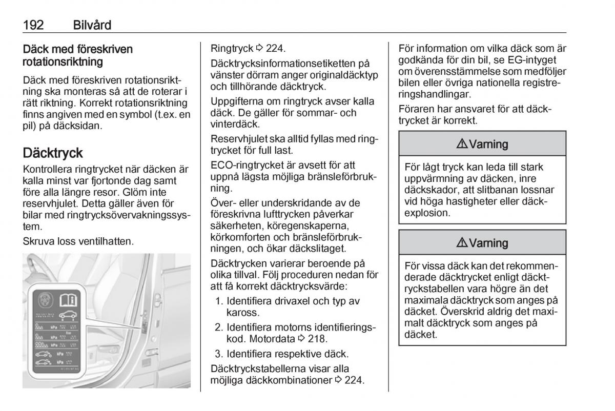 Opel Crossland X instruktionsbok / page 194