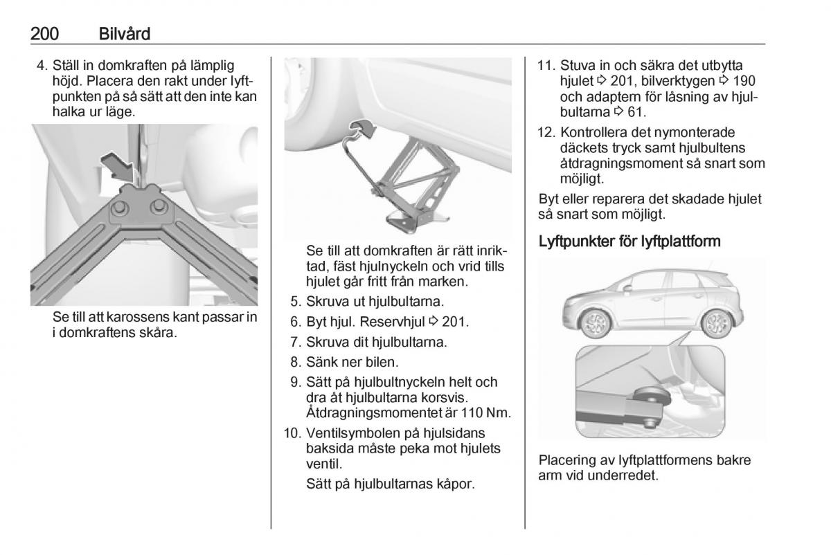 Opel Crossland X instruktionsbok / page 202