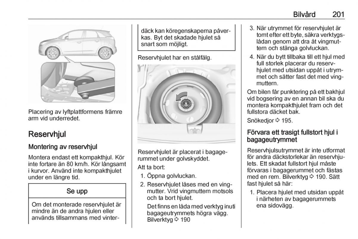 Opel Crossland X instruktionsbok / page 203