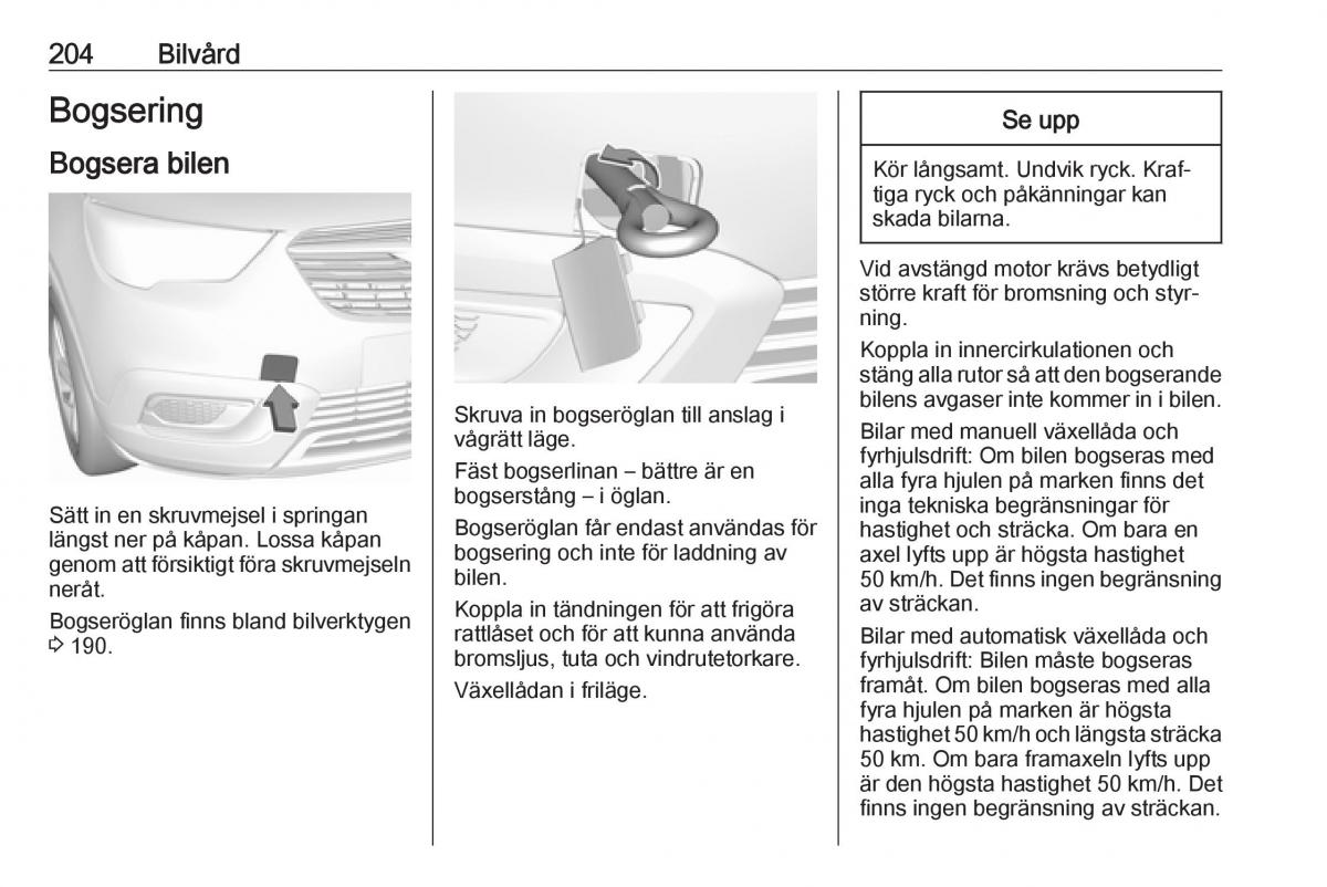 Opel Crossland X instruktionsbok / page 206