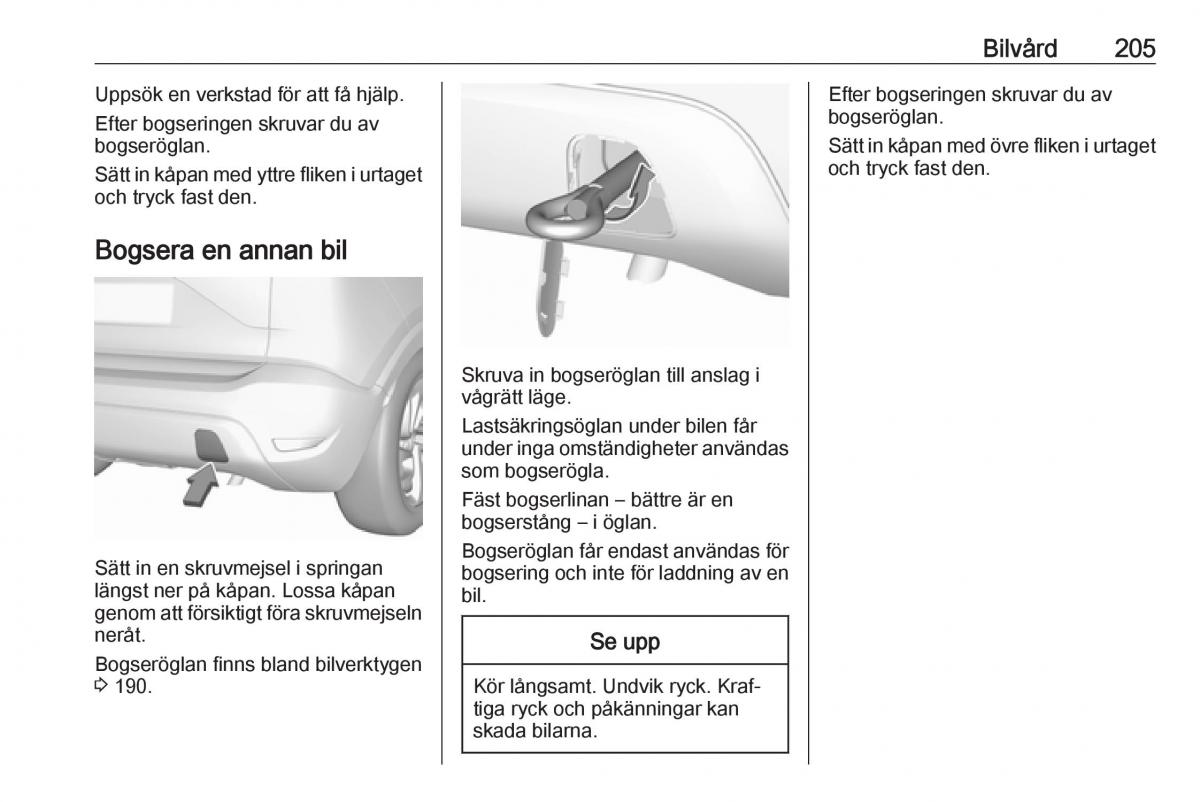 Opel Crossland X instruktionsbok / page 207