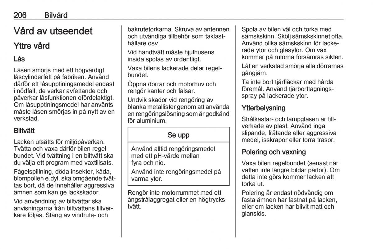 Opel Crossland X instruktionsbok / page 208