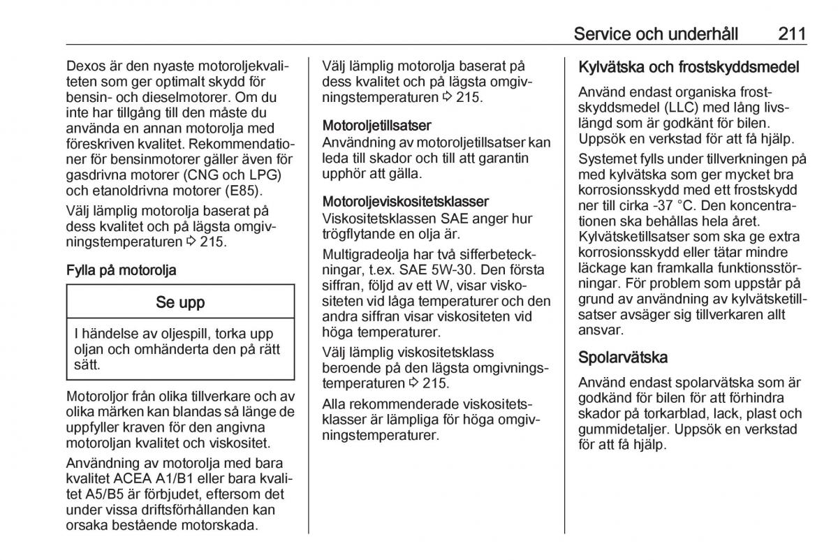 Opel Crossland X instruktionsbok / page 213