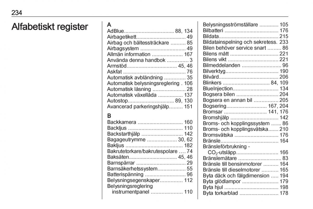 Opel Crossland X instruktionsbok / page 236