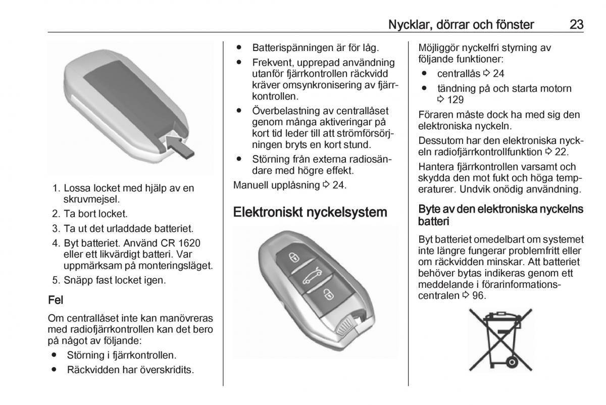 Opel Crossland X instruktionsbok / page 25