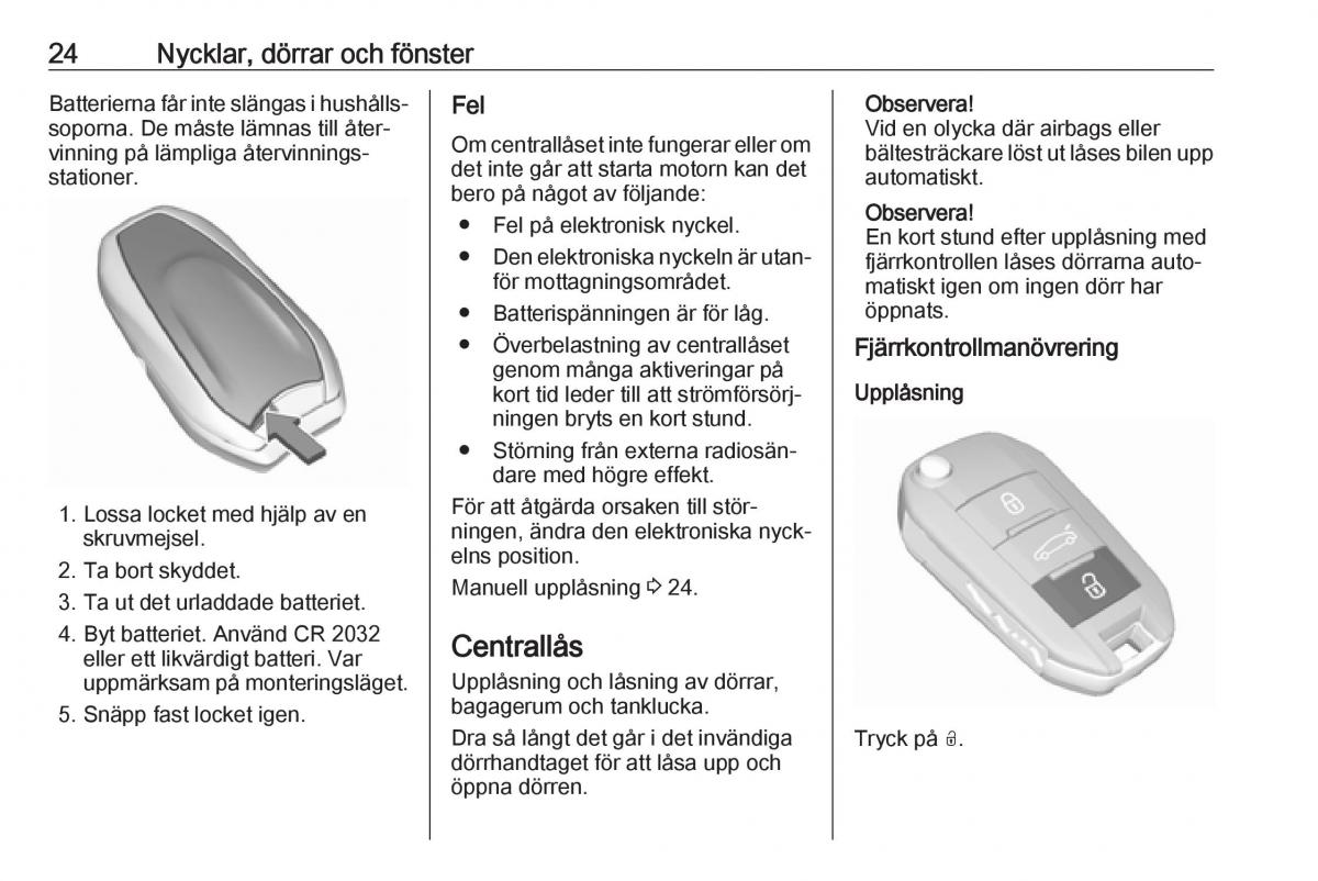 Opel Crossland X instruktionsbok / page 26