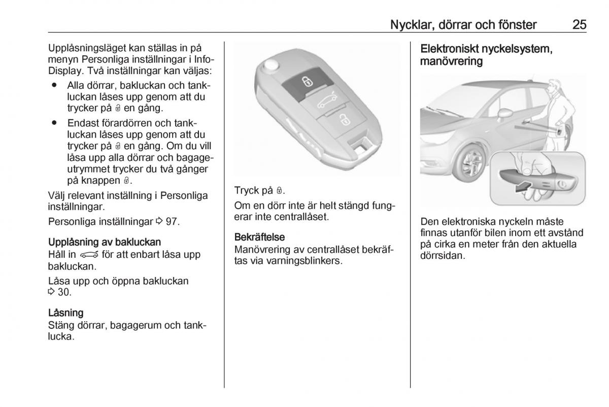 Opel Crossland X instruktionsbok / page 27