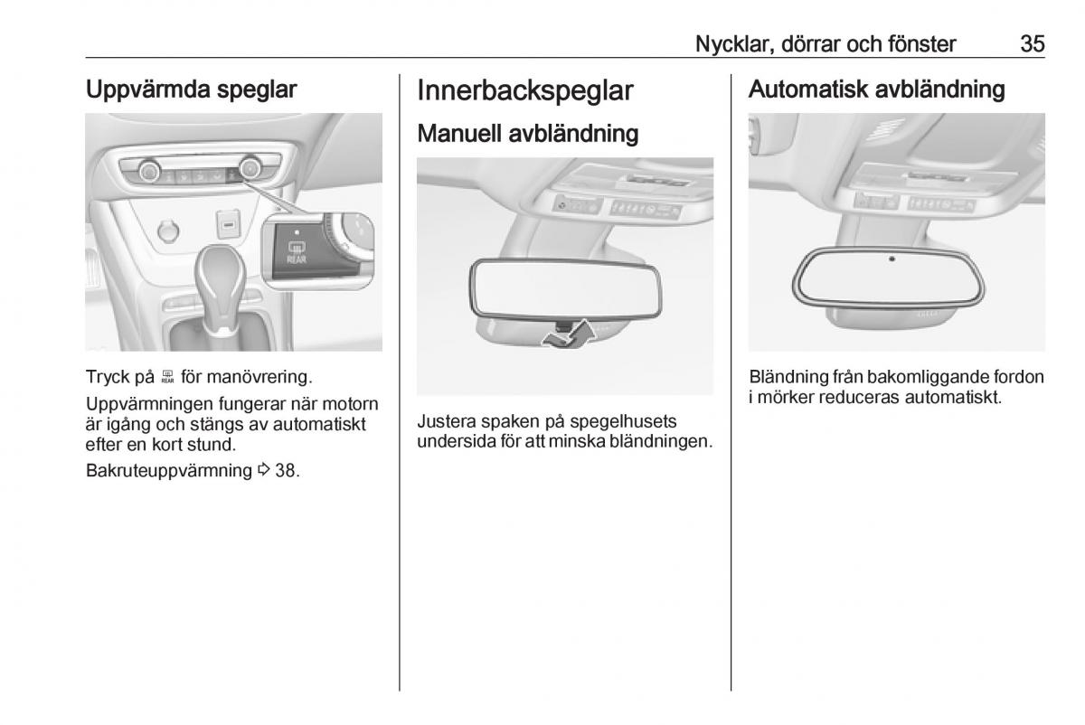 Opel Crossland X instruktionsbok / page 37