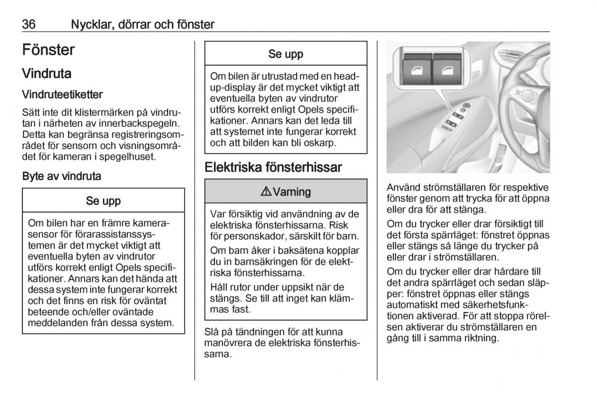 Opel Crossland X instruktionsbok / page 38