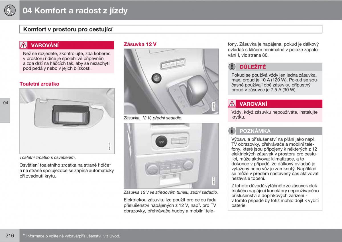 Volvo XC60 I 1 navod k obsludze / page 218