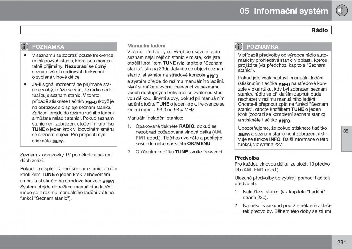 Volvo XC60 I 1 navod k obsludze / page 233