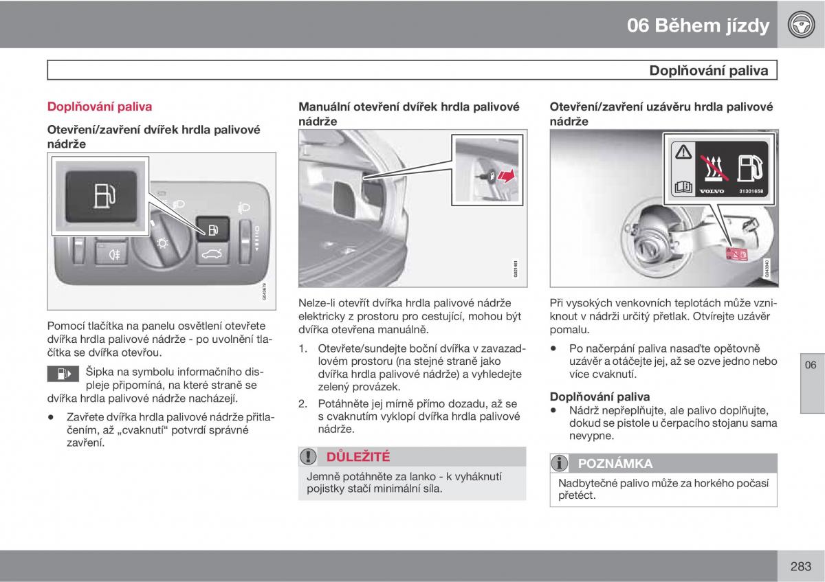 Volvo XC60 I 1 navod k obsludze / page 285