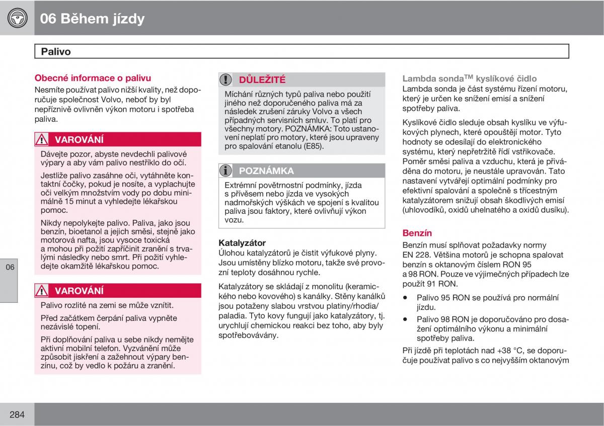 Volvo XC60 I 1 navod k obsludze / page 286