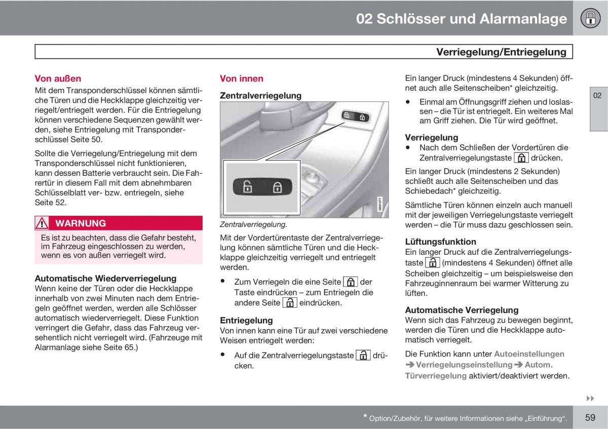 Volvo XC60 I 1 Handbuch / page 59