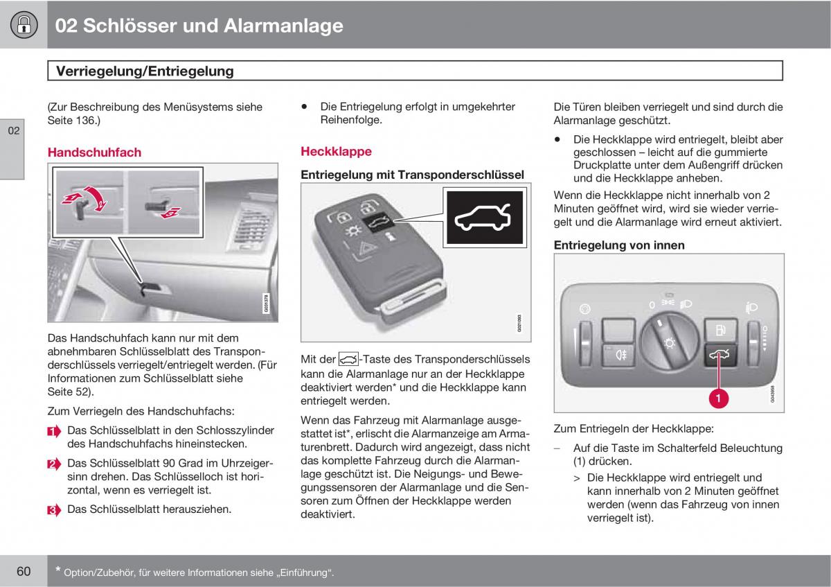 Volvo XC60 I 1 Handbuch / page 60