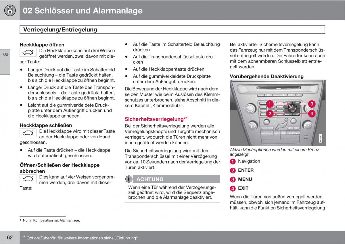 manual  Volvo XC60 I 1 Handbuch / page 62