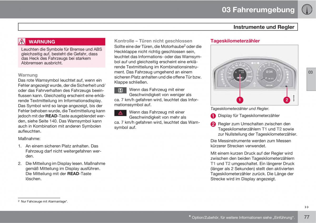 Volvo XC60 I 1 Handbuch / page 77