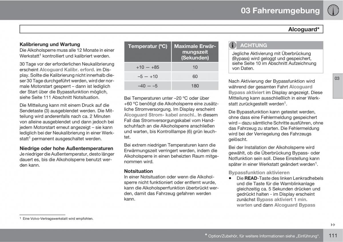 manual  Volvo XC60 I 1 Handbuch / page 111