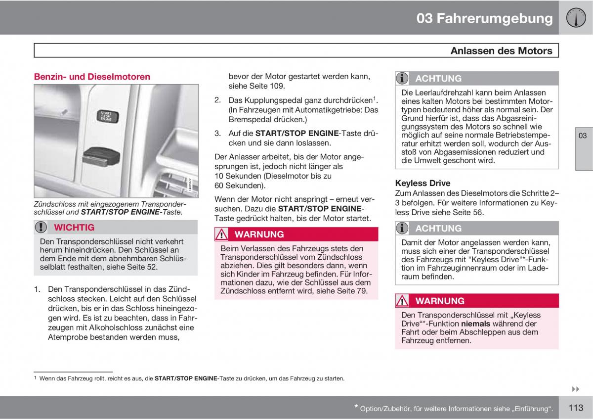 Volvo XC60 I 1 Handbuch / page 113