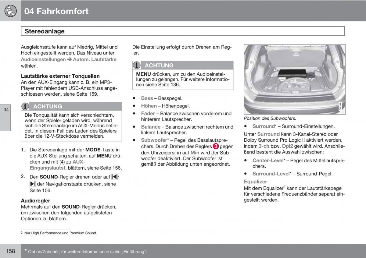 manual  Volvo XC60 I 1 Handbuch / page 158