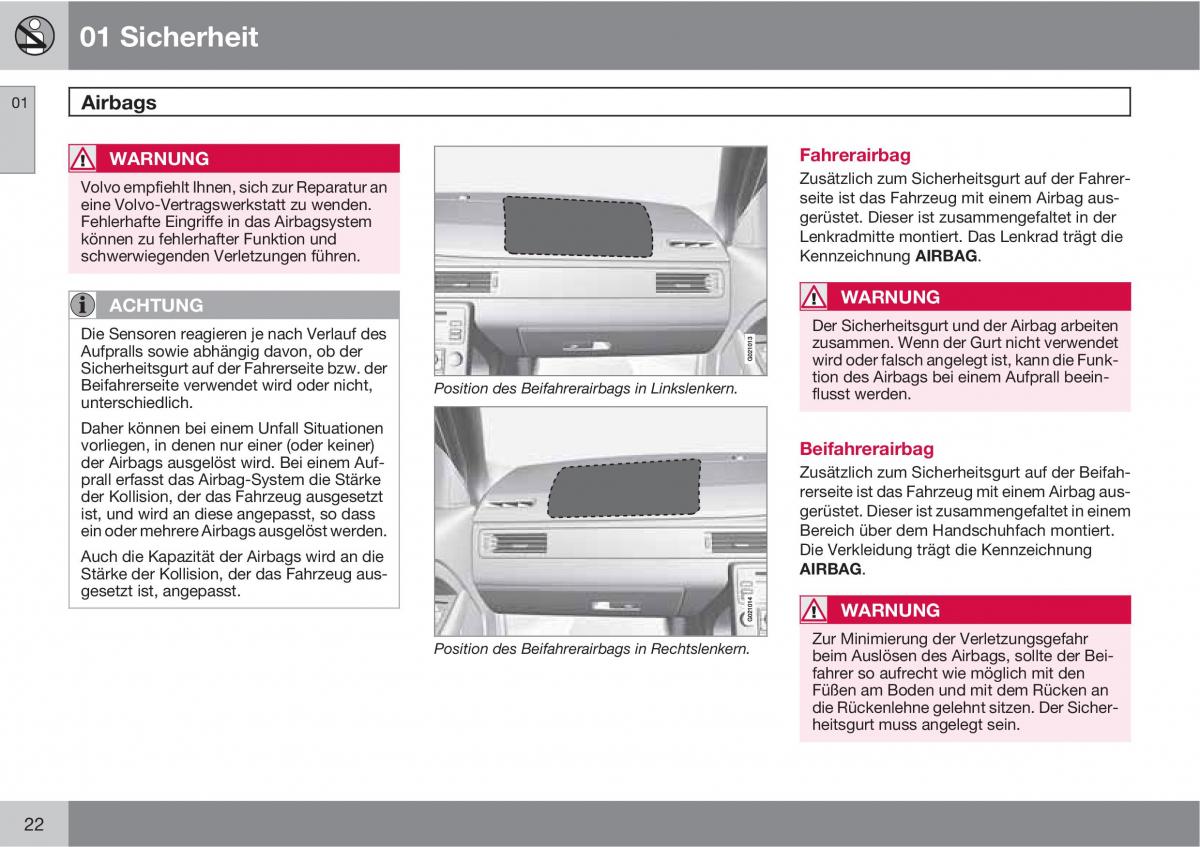 manual  Volvo XC60 I 1 Handbuch / page 22