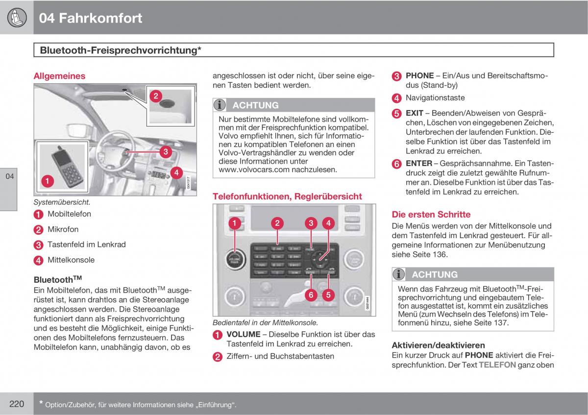 manual  Volvo XC60 I 1 Handbuch / page 220