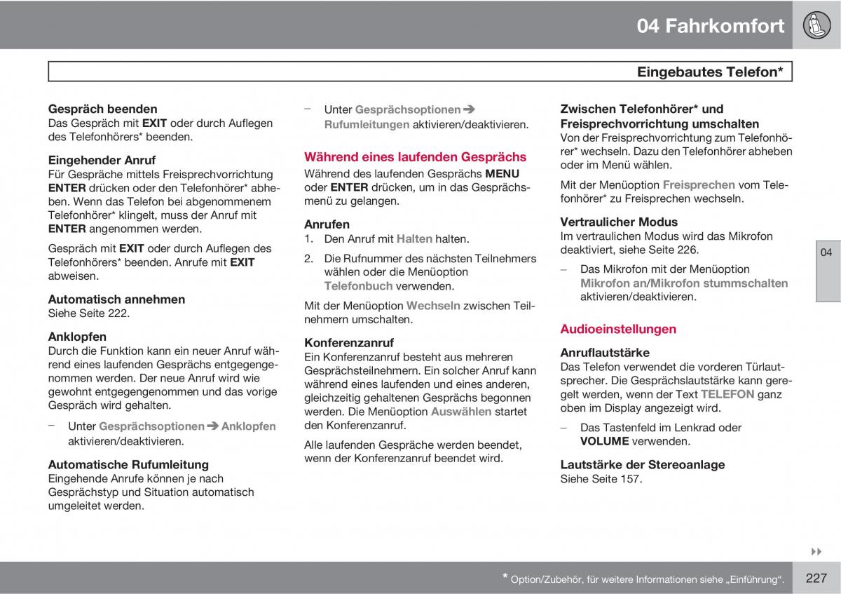 manual  Volvo XC60 I 1 Handbuch / page 227