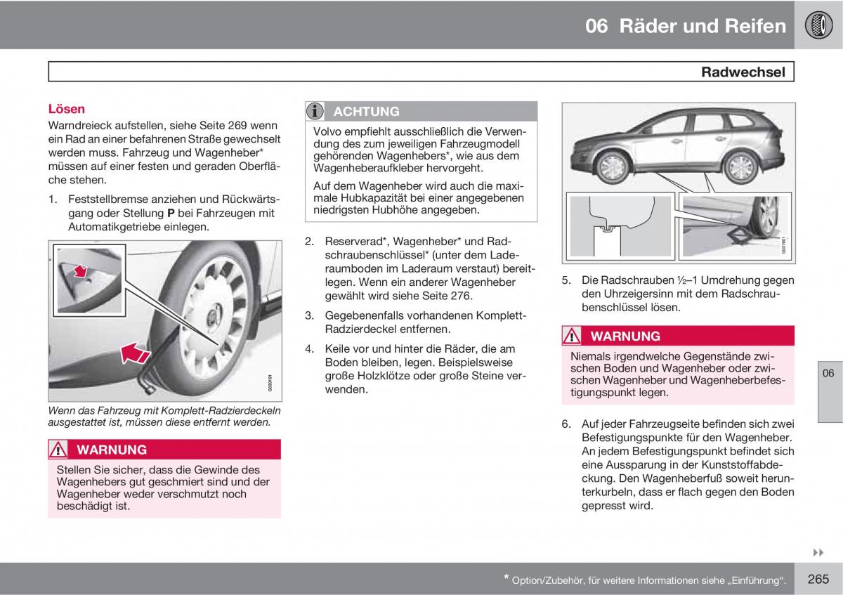 manual  Volvo XC60 I 1 Handbuch / page 265