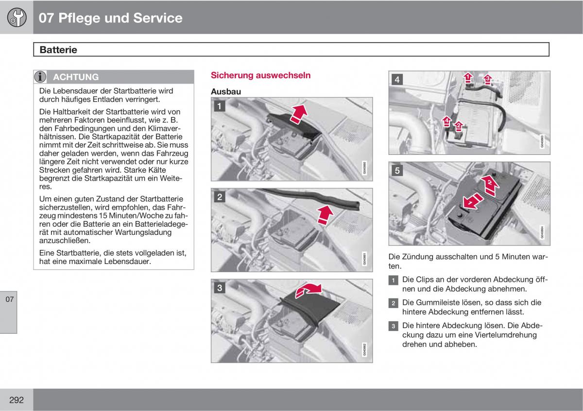 manual  Volvo XC60 I 1 Handbuch / page 292