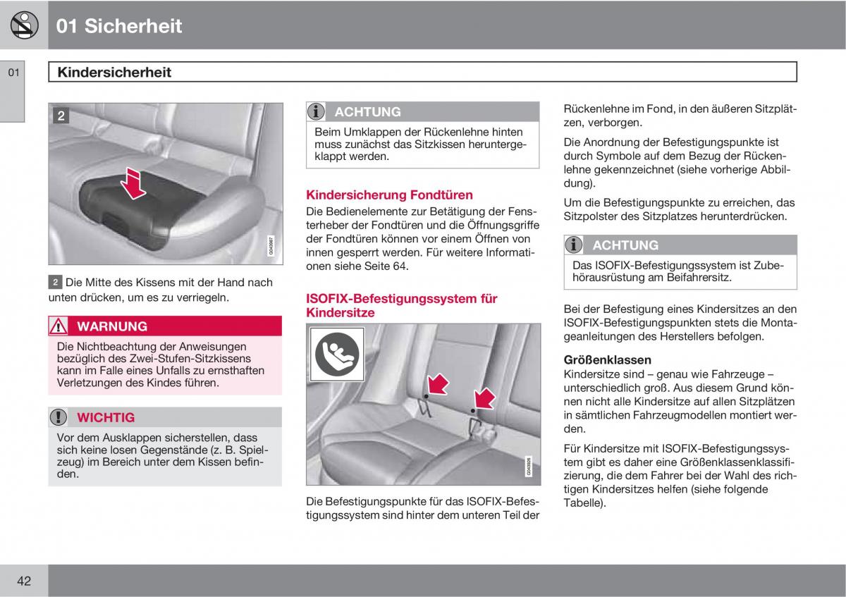 manual  Volvo XC60 I 1 Handbuch / page 42