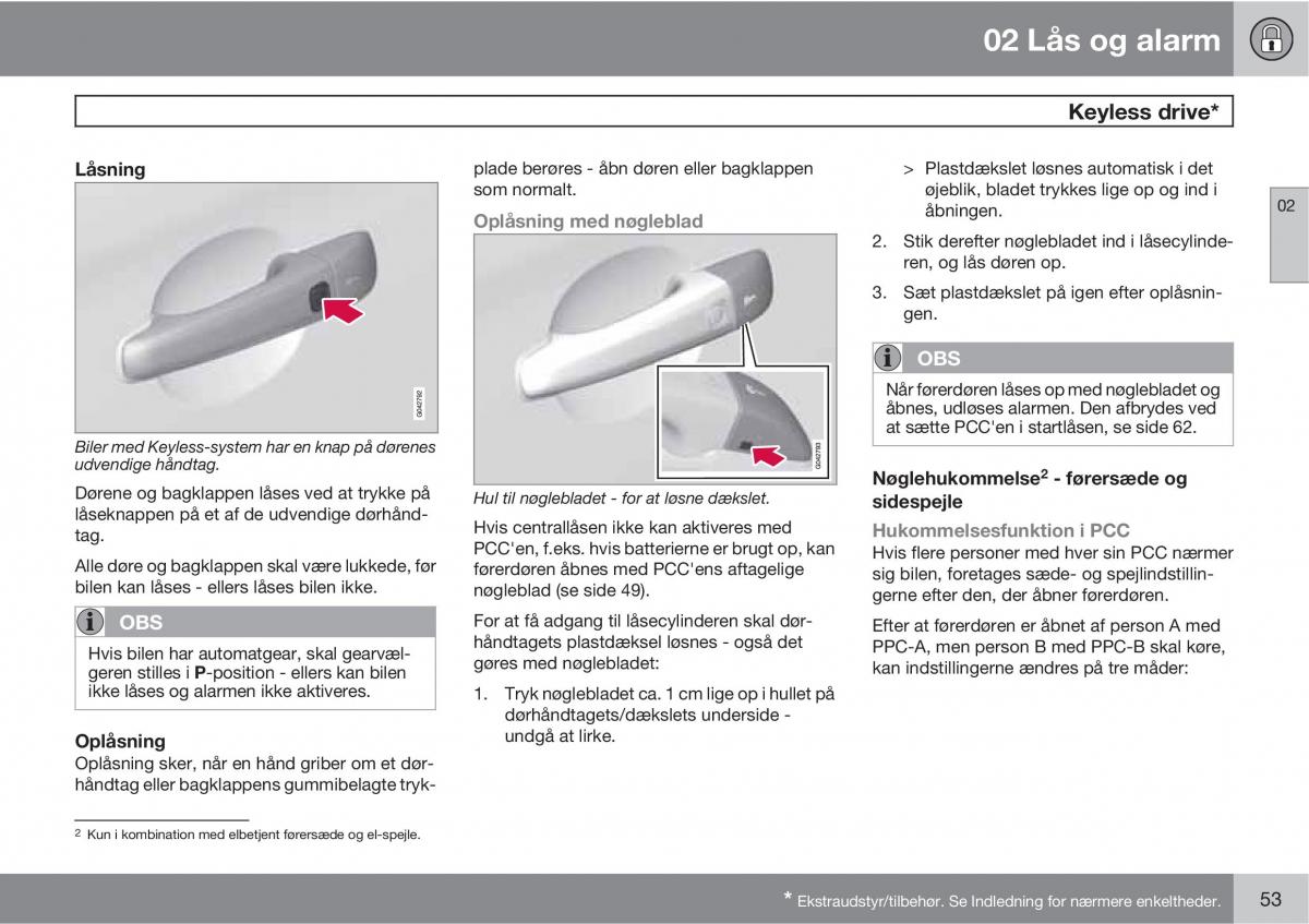 Volvo XC60 I 1 Bilens instruktionsbog / page 55