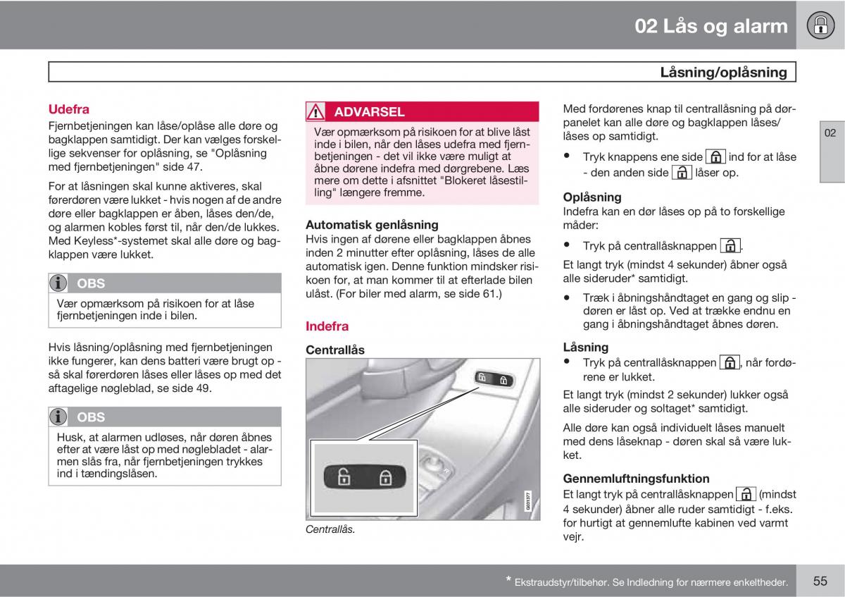 Volvo XC60 I 1 Bilens instruktionsbog / page 57