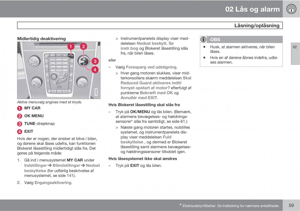 Volvo XC60 I 1 Bilens instruktionsbog / page 61