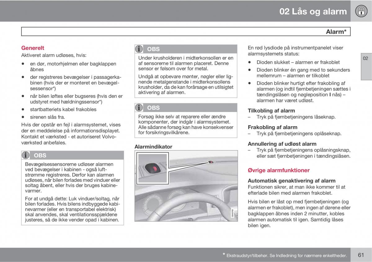 Volvo XC60 I 1 Bilens instruktionsbog / page 63